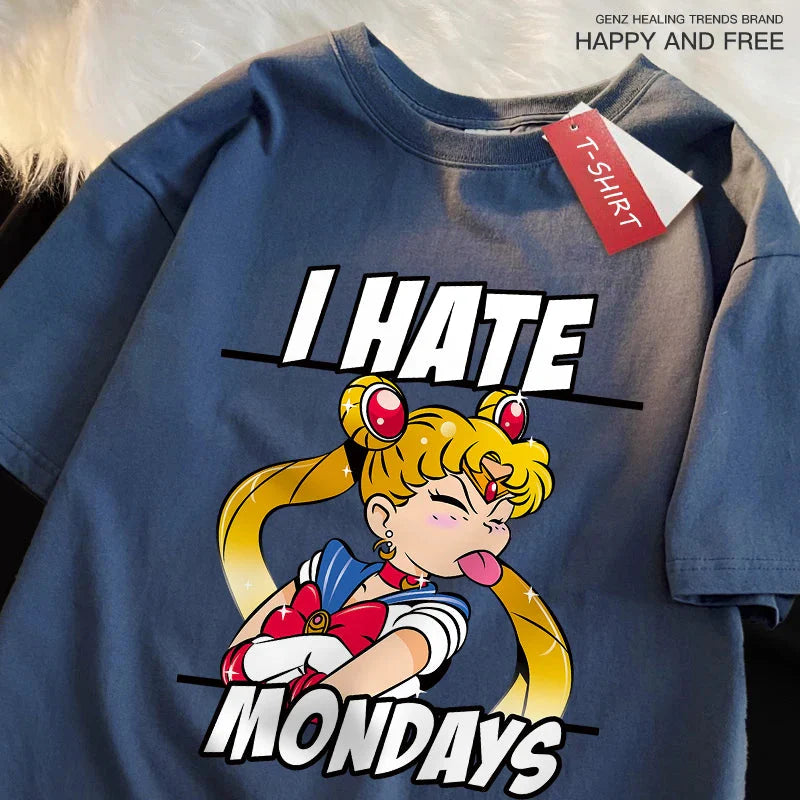 🌙 Sailor Moon Tongue-Out Graphic T-Shirt – Playful Anime Streetwear