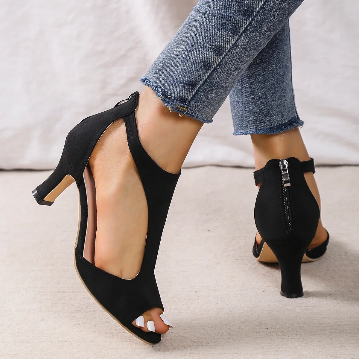 Leather High Heels Shoes