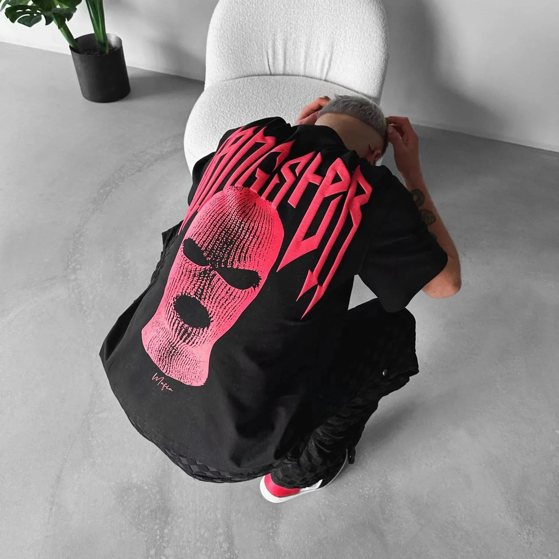 👕 Masked Persona Oversized Harajuku T-Shirt