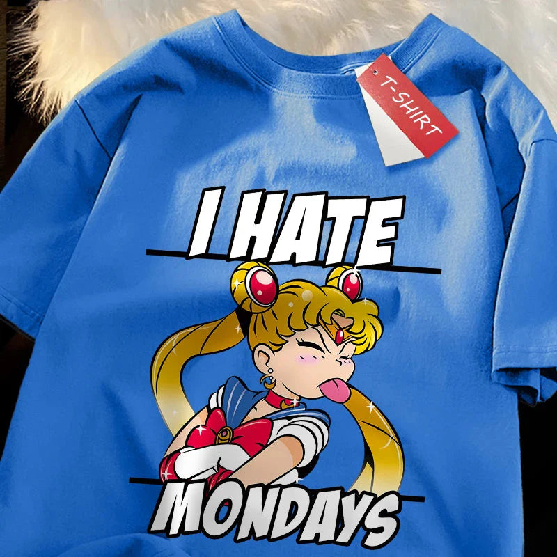 🌙 Sailor Moon Tongue-Out Graphic T-Shirt – Playful Anime Streetwear