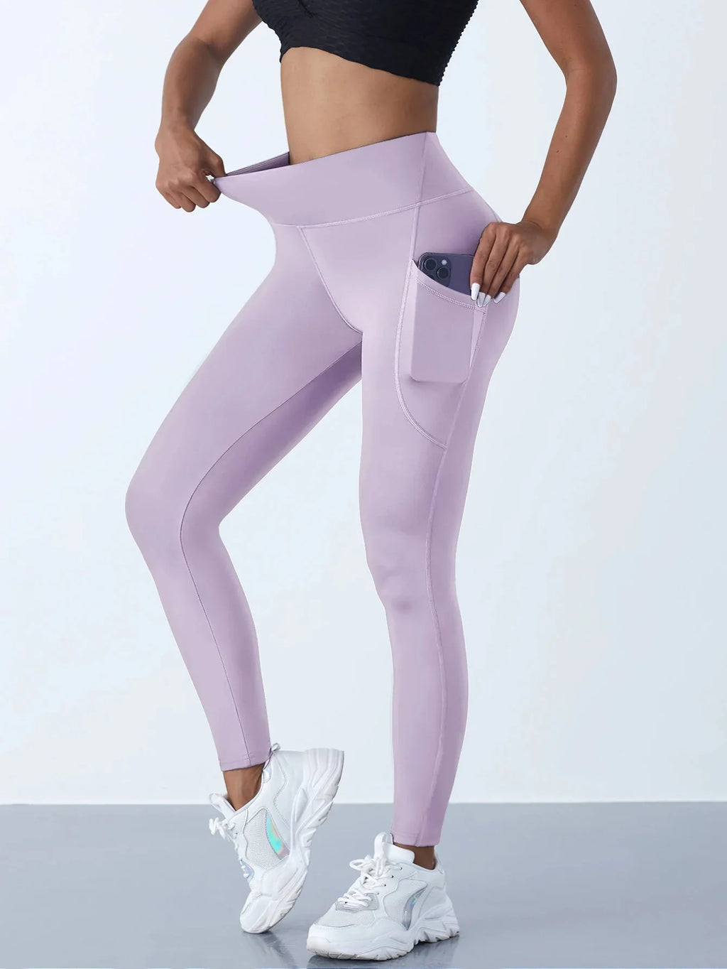 High Waist Pocket Stretch Leggings Women