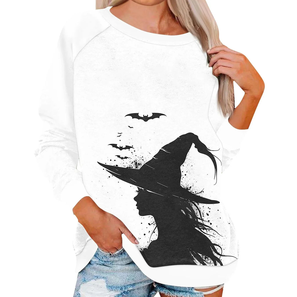 🎃 Vintage Pumpkin Print Long Sleeve T-Shirt – Harajuku Halloween Graphic Tee