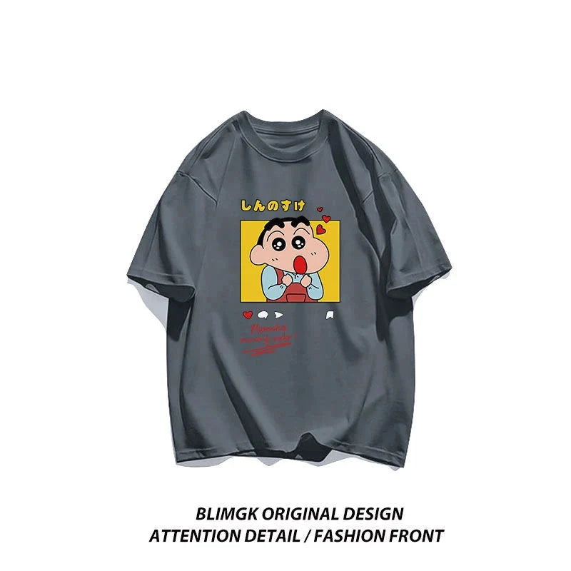 👕 Crayon Shin-chan "Beloved Woman" Cotton T-Shirt – Playful Anime Streetwear