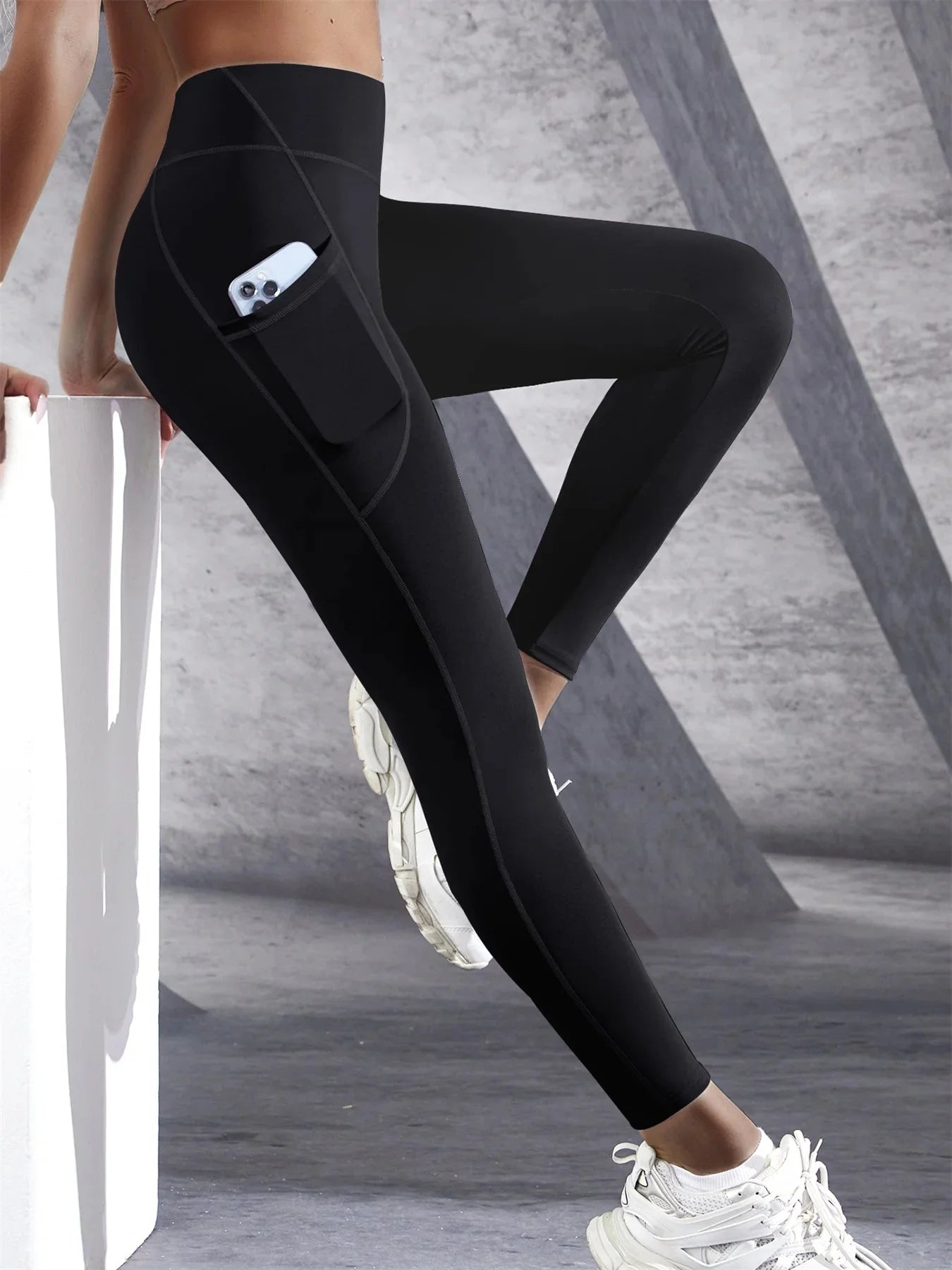High Waist Pocket Stretch Leggings Women
