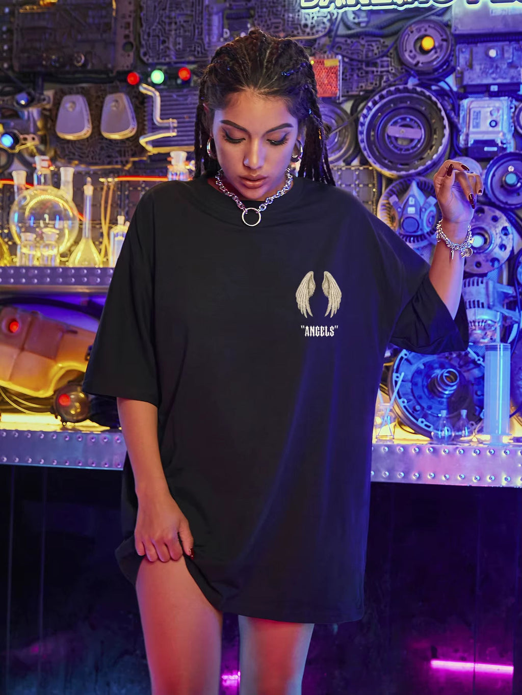 Wings Angels Printing Female Cotton Tee