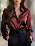 Women’s Spring-Autumn Lapel Button Shirt