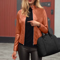 Women’s Slim Fit Faux Leather Moto Jacket