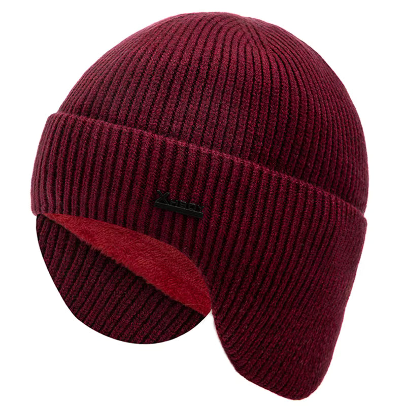 Fleece-Lined Earflap Cap – Warm Winter Outdoor Beanie