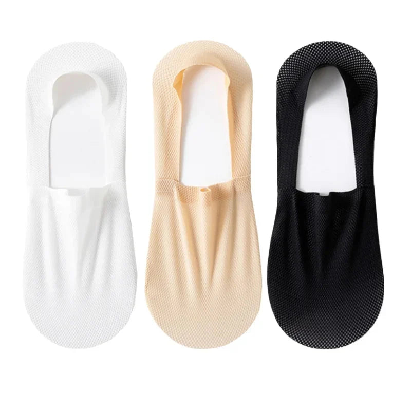 3-Pack Invisible Boat Socks – Breathable Low-Cut Socks