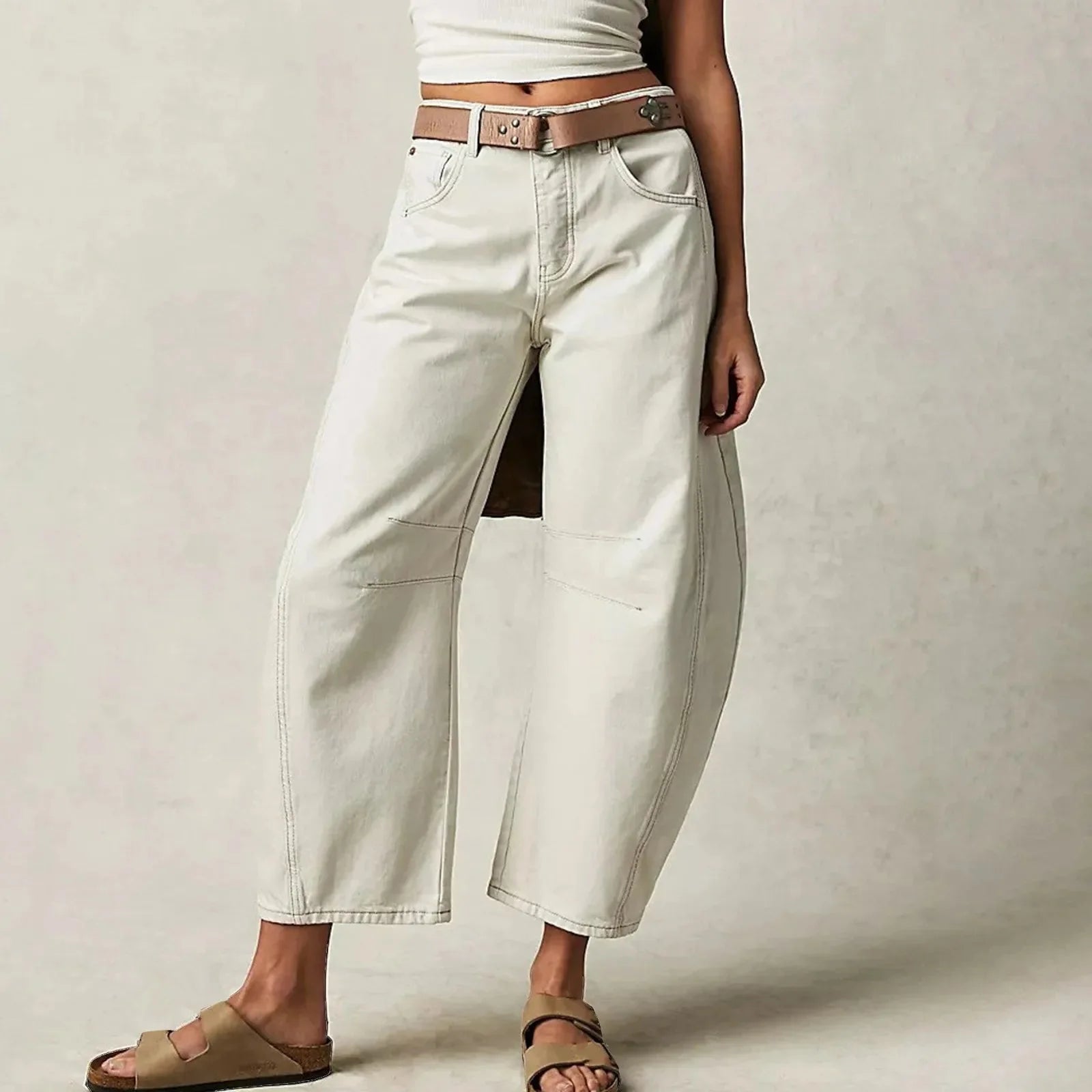 Women's Y2K Baggy Mid-Waist Wide-Leg Jeans – 90s Streetwear Vibe