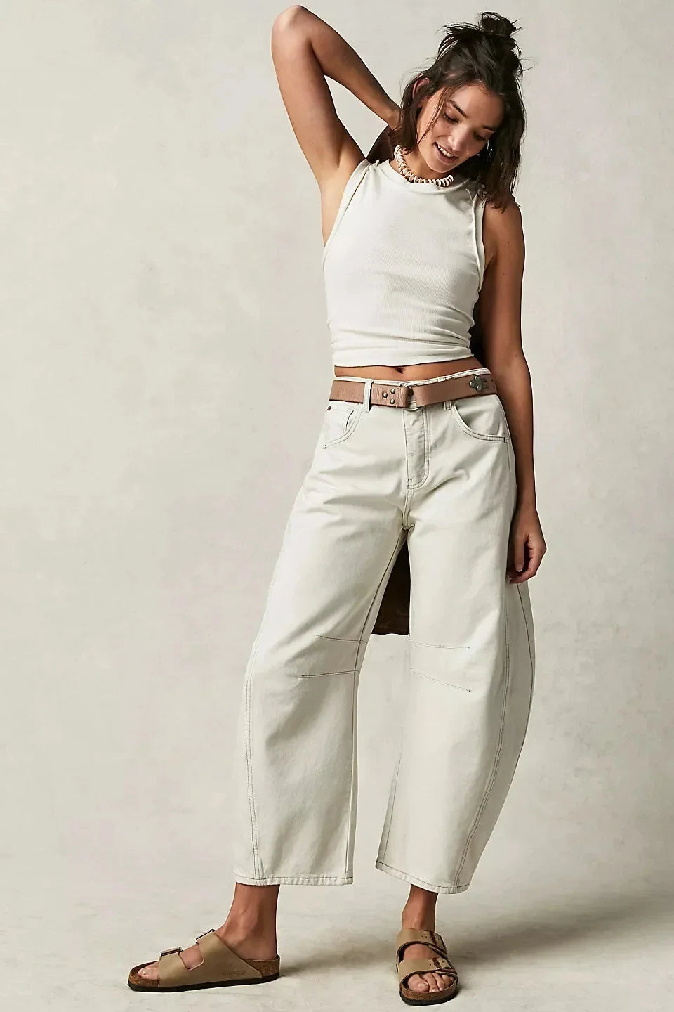 Women’s Elastic Waist High Waisted Jeans