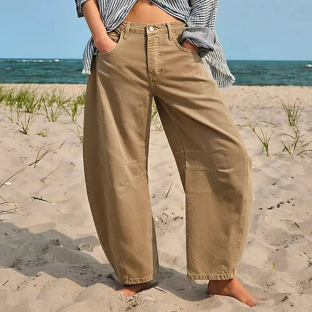 Women's Y2K Baggy Mid-Waist Wide-Leg Jeans – 90s Streetwear Vibe