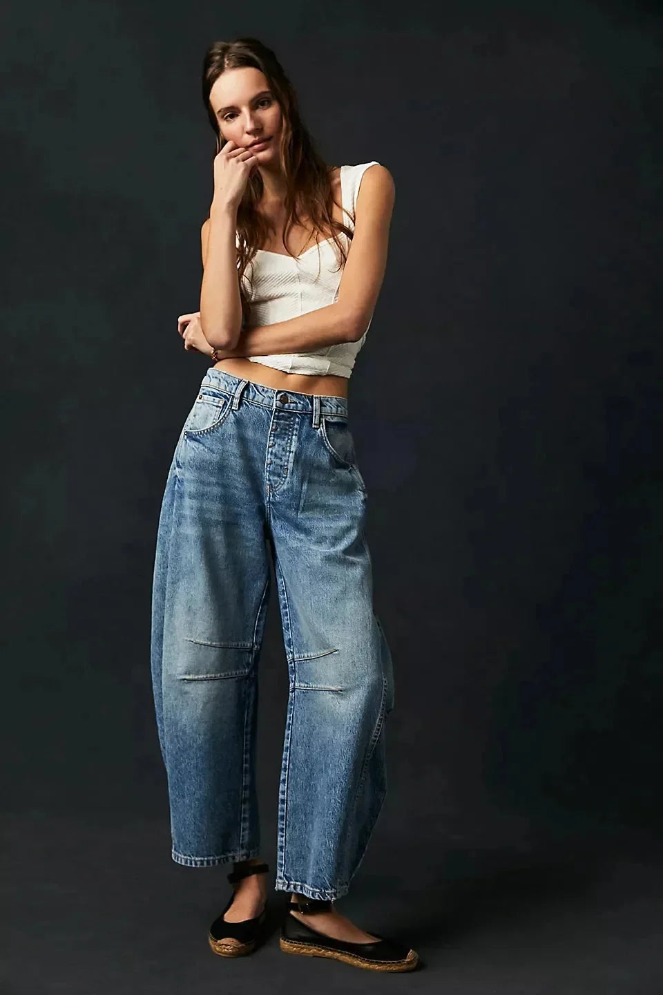 Women’s Elastic Waist High Waisted Jeans