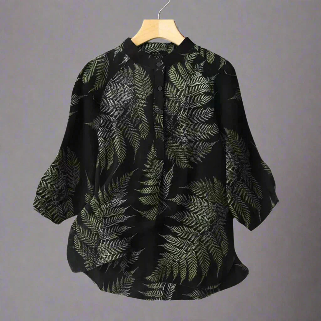 Vintage Cotton-Linen Button Down Blouse