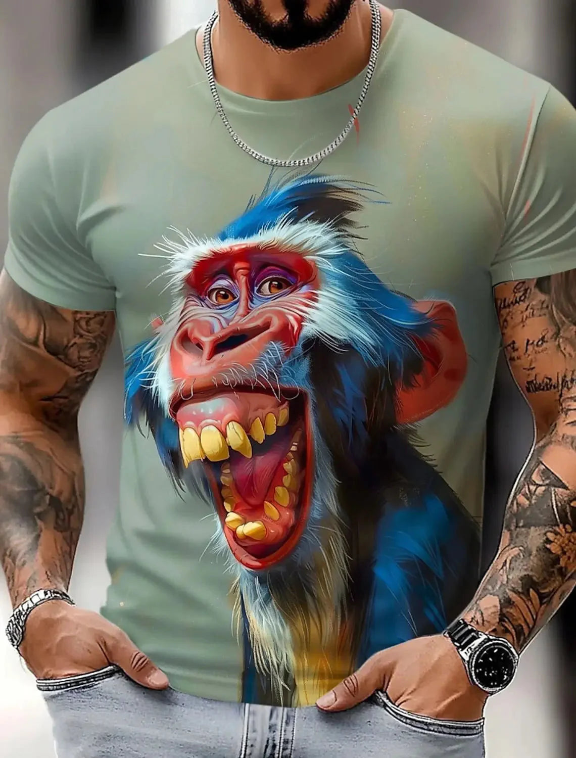 🦁  3D Animal Print Funny T-Shirt – Bold Summer Streetwear