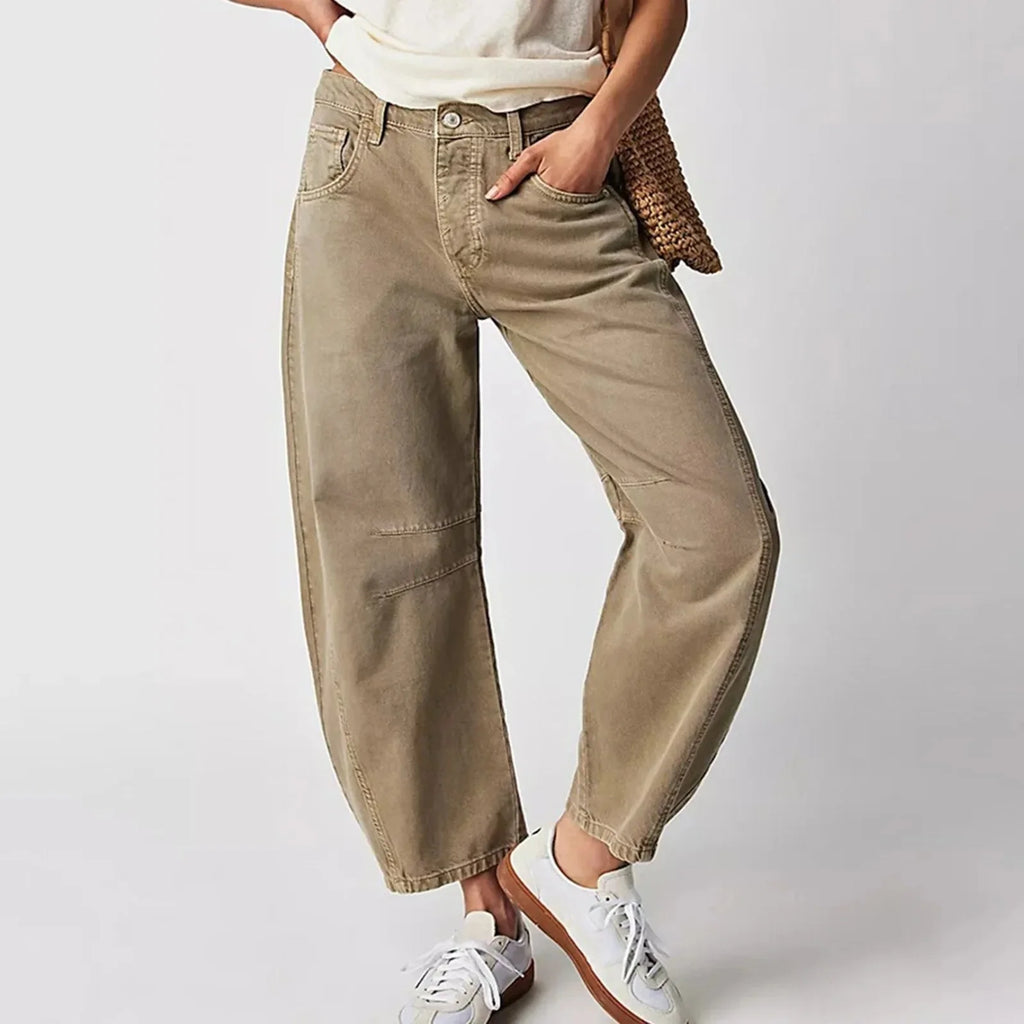 Women's Y2K Baggy Mid-Waist Wide-Leg Jeans – 90s Streetwear Vibe