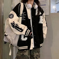 Y2K Oversized Lamb-Wool Bomber Jacket Women