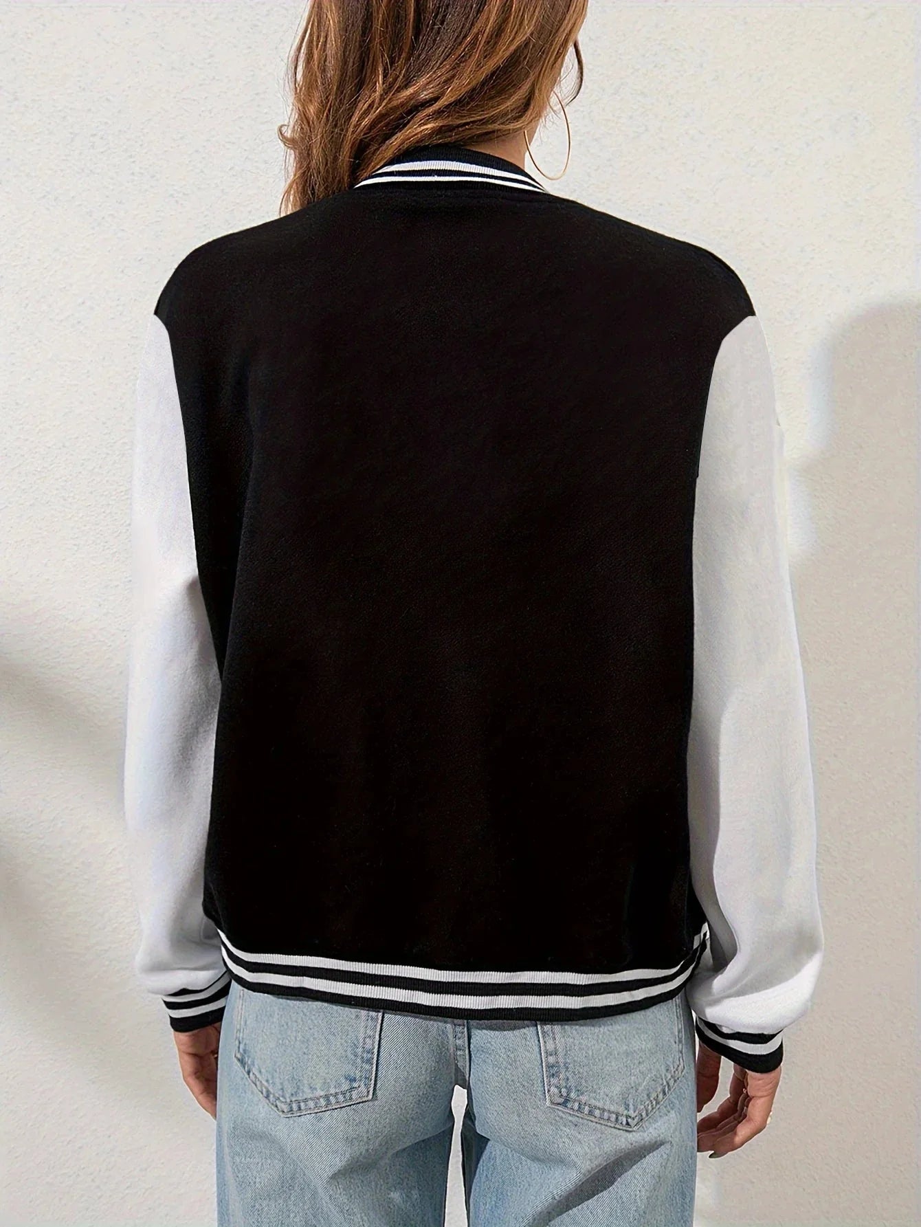 New York “23” Letter Printed Baseball Jacket Women