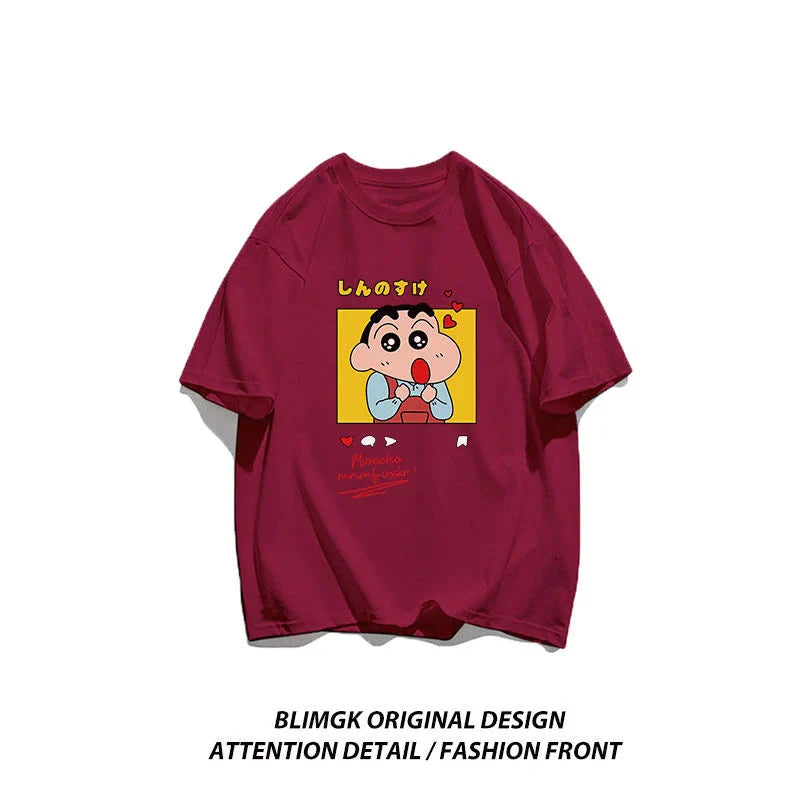 👕 Crayon Shin-chan "Beloved Woman" Cotton T-Shirt – Playful Anime Streetwear