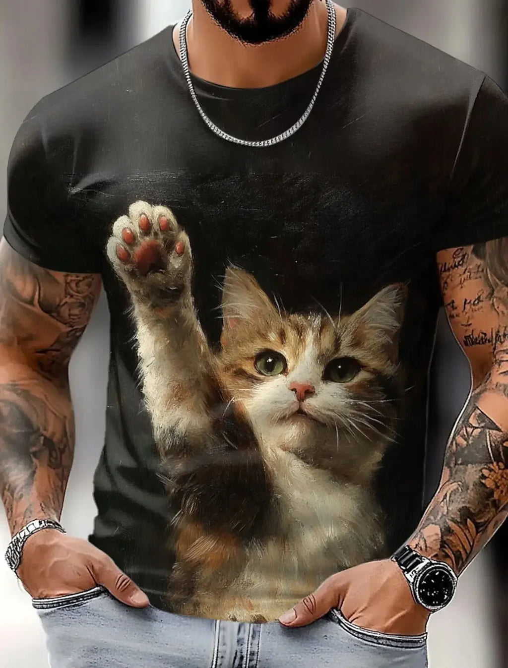 🦁  3D Animal Print Funny T-Shirt – Bold Summer Streetwear