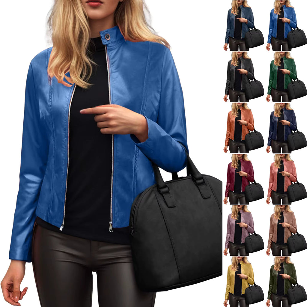 Women’s Slim Fit Faux Leather Moto Jacket