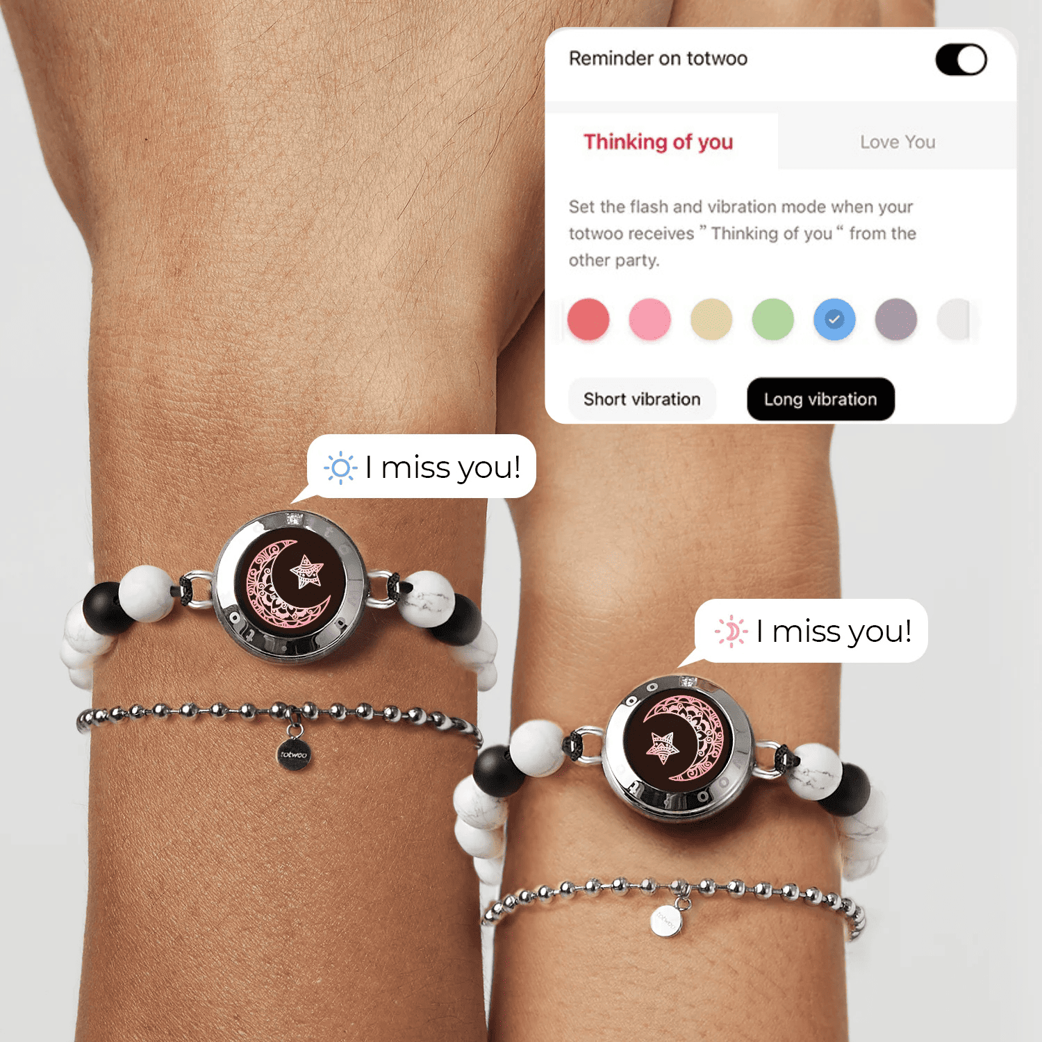 Moon and Moon Touch Bracelets with Matching Beads