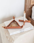 Minimal Leather Candle Holder Set of 2