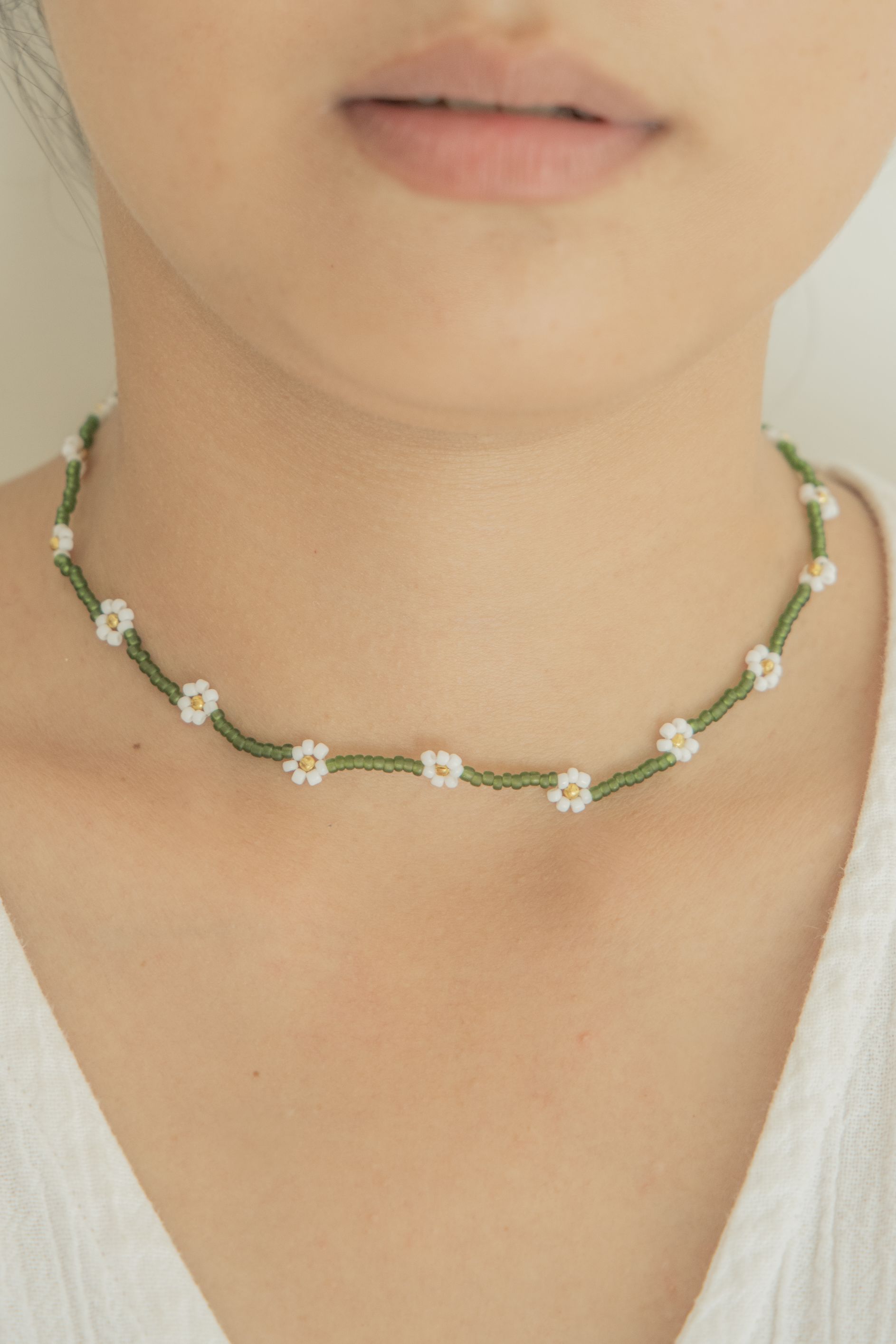 Flora Beaded Necklace and Ring Set