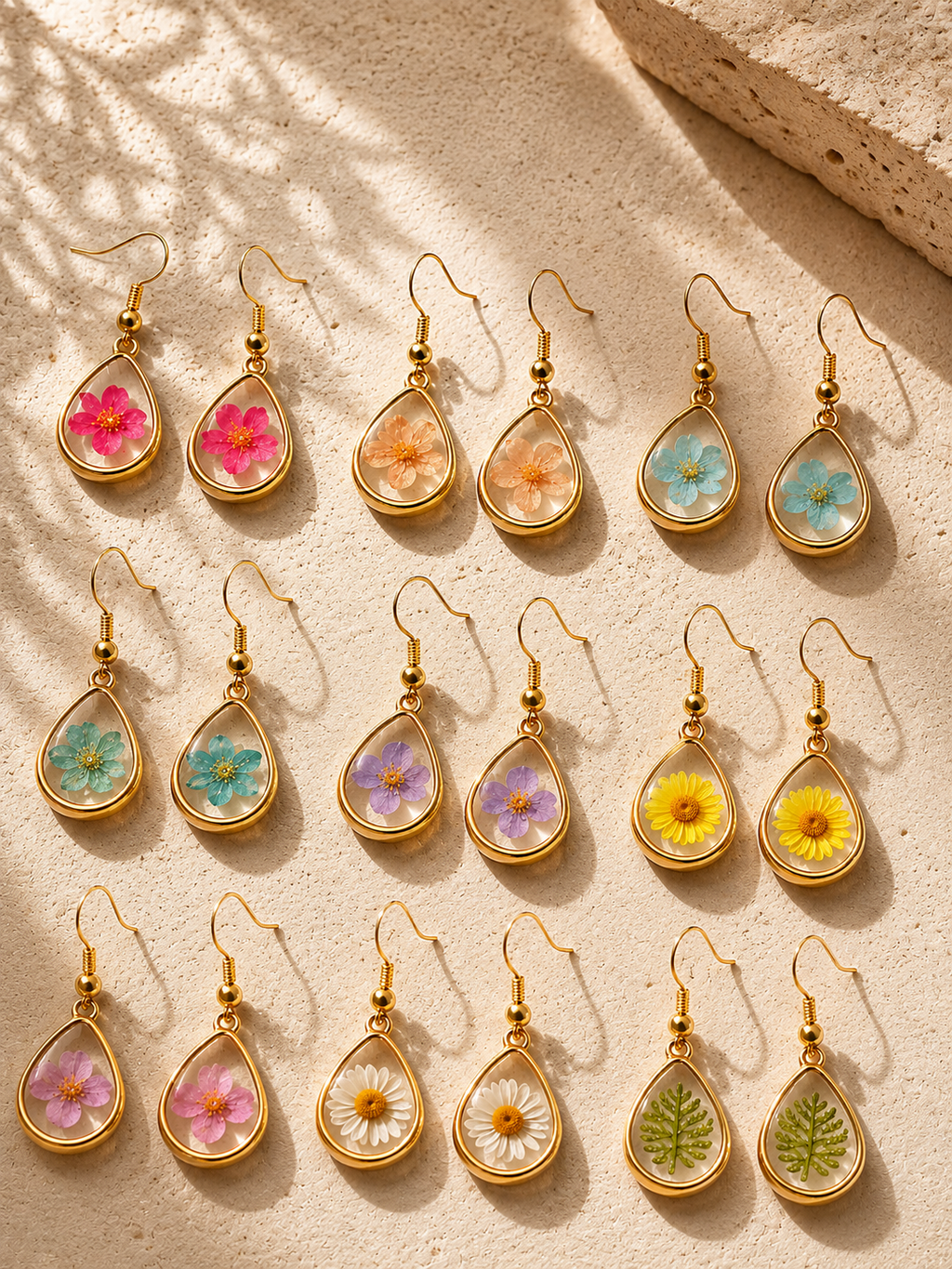Wildflower Gold Dangle Earrings