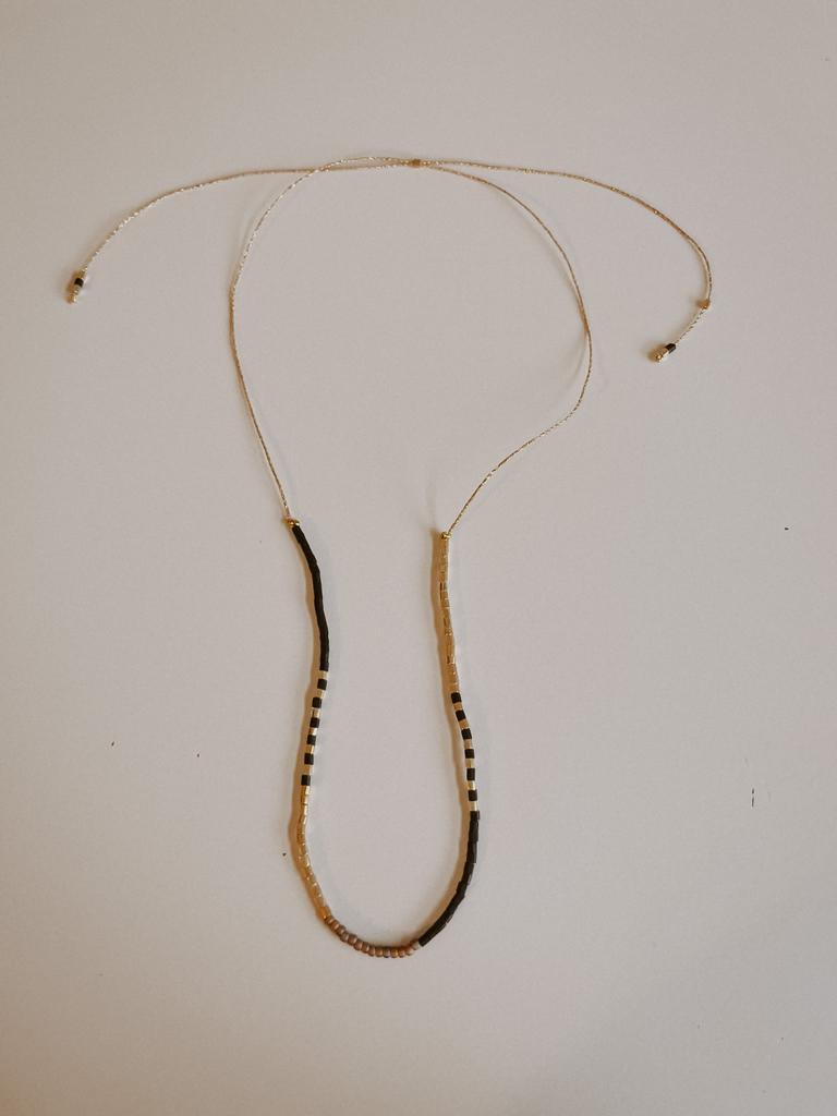 Gold Beaded Necklace and Bracelet Set