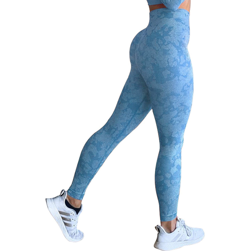 Snowflake Camouflage Seamless Yoga Pants – High Waisted Leggings
