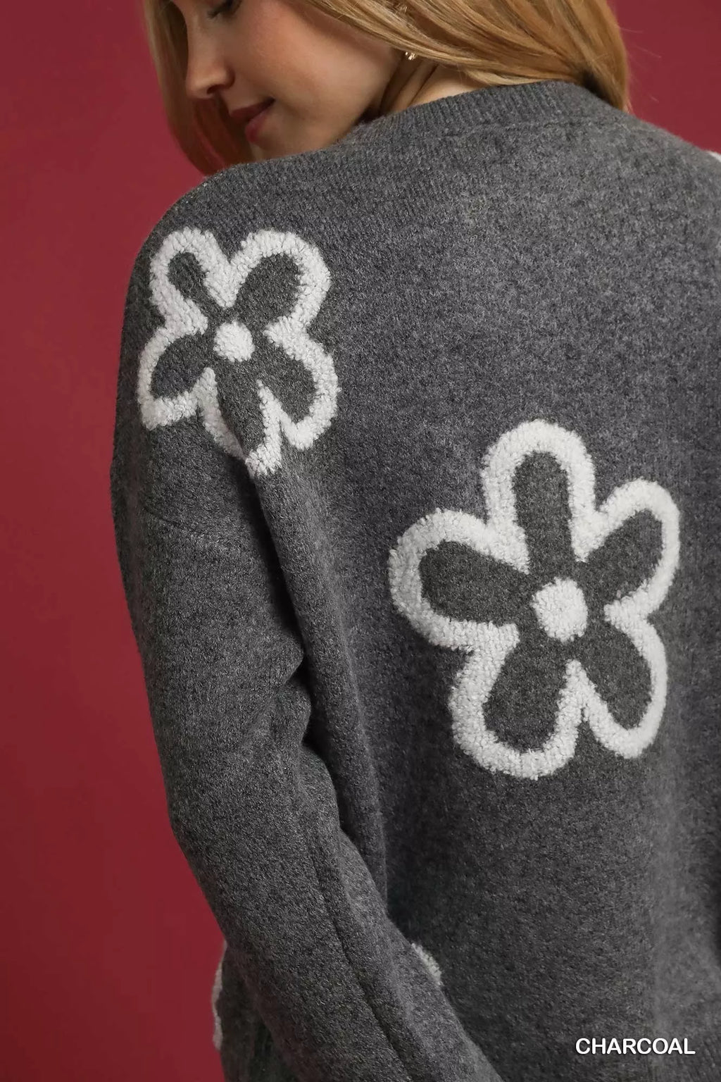 Umgee Round Neck Sweater Accents