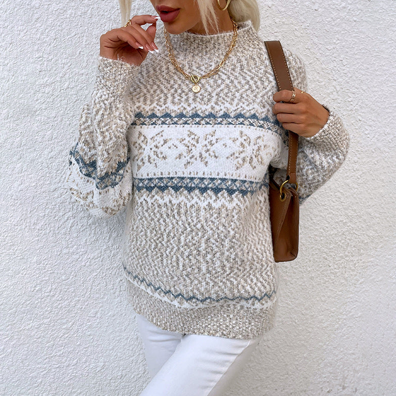 Women’s Snowflake Pullover Sweater — Cozy Winter Knit Top