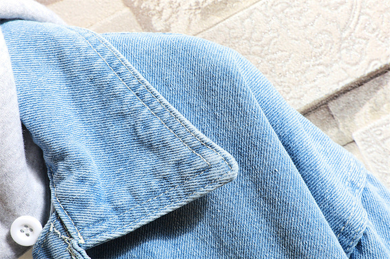 Women's Oversized Washed Denim Jacket – Hooded Loose Korean Style