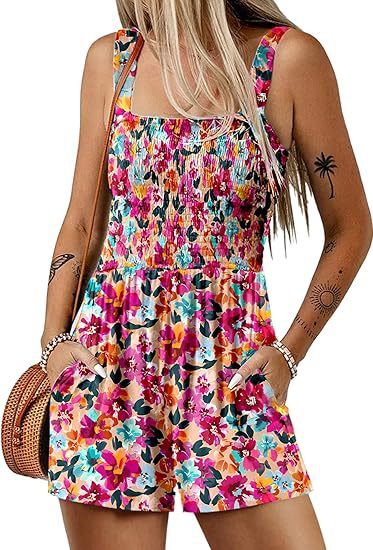 🌺 Floral Print Sleeveless Beach Jumpsuit