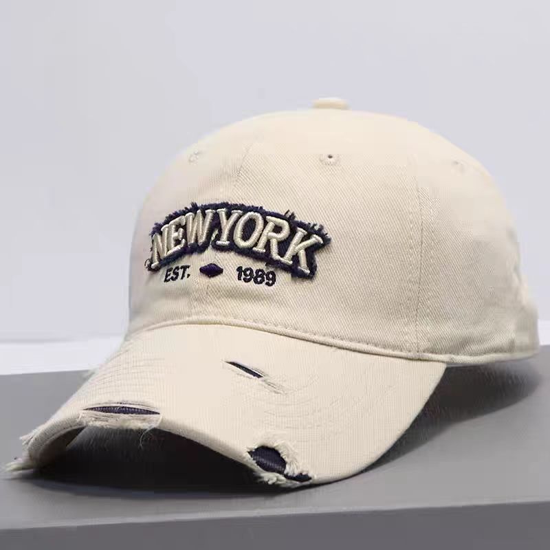 Embroidered Letter Denim Baseball Cap – Soft Crown