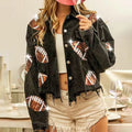 Cropped Corduroy Jacket with Button Front & Raw Hem