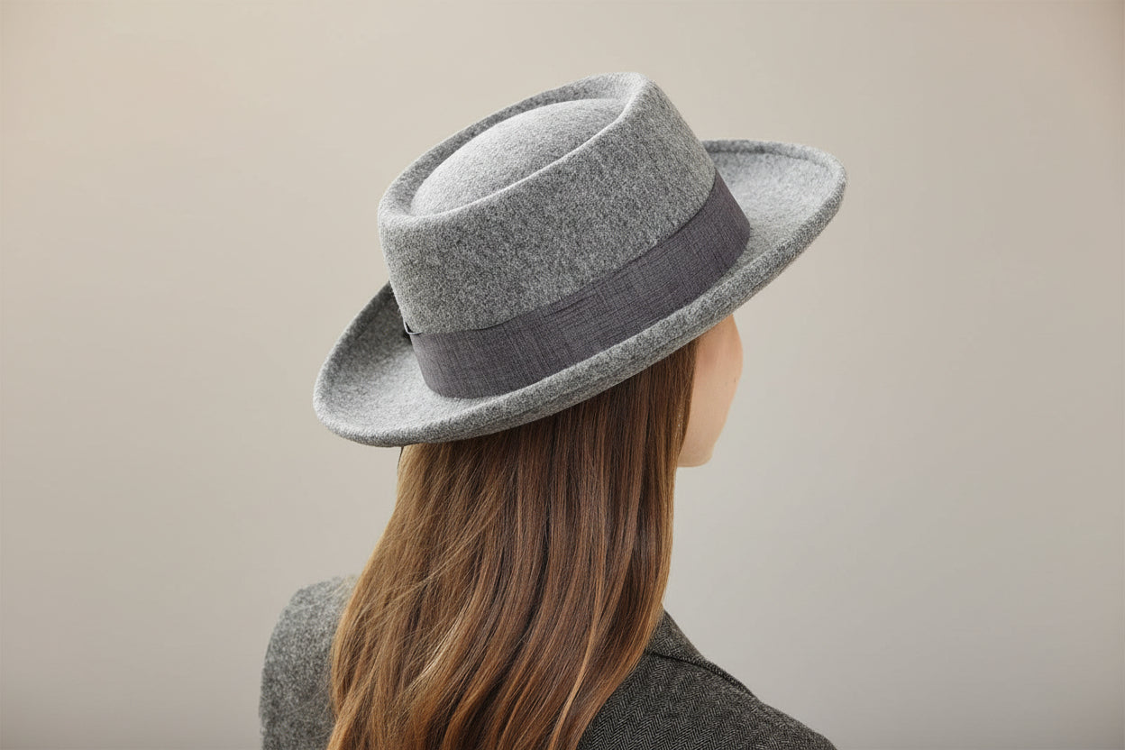 Vintage Bow British Retro Flat Top Hat for Women