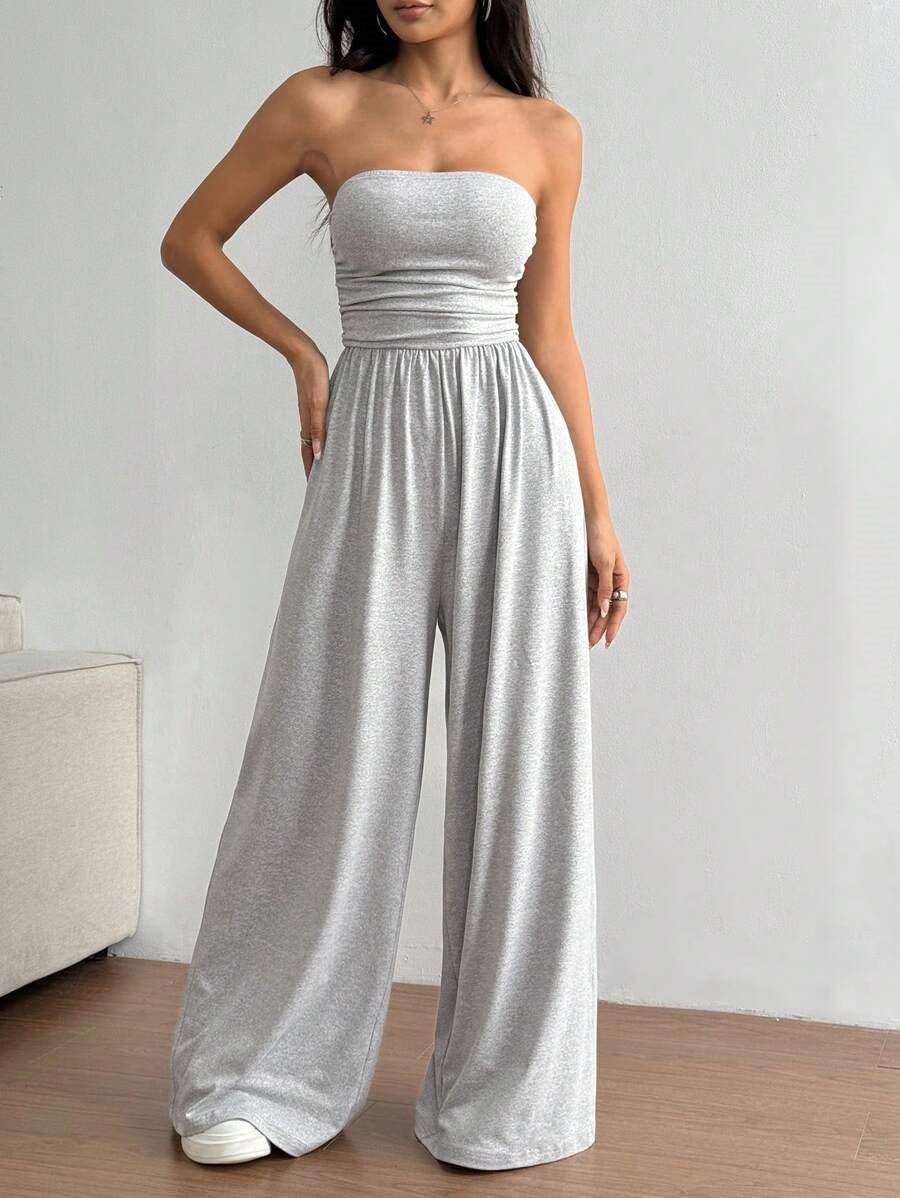 High-Waist Wide-Leg Pants & Tube Top Set – 6 Colors, S–2XL