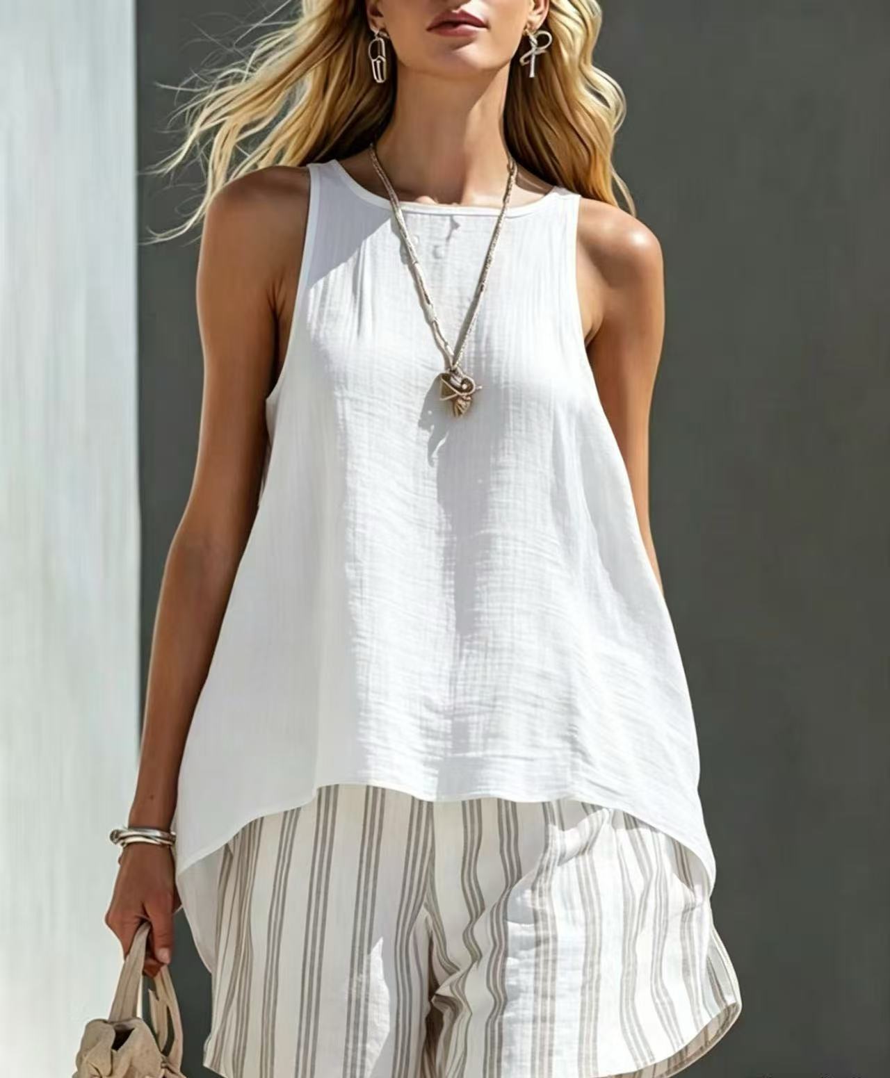 Women's V-Neck Long-Sleeve Loose-Fit Button-Up Shirt