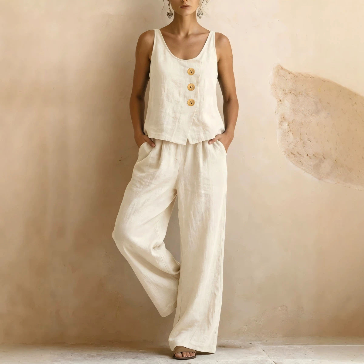 Women's Sleeveless Tank Top & Pants Two-Piece Set