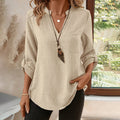 Womens Casual Summer Shirts Notch V Neck Blouses