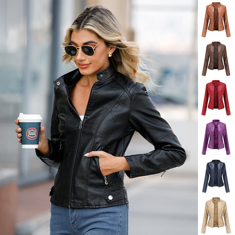 Women’s Classic Leather Jacket – Chic Streetwear Outerwear