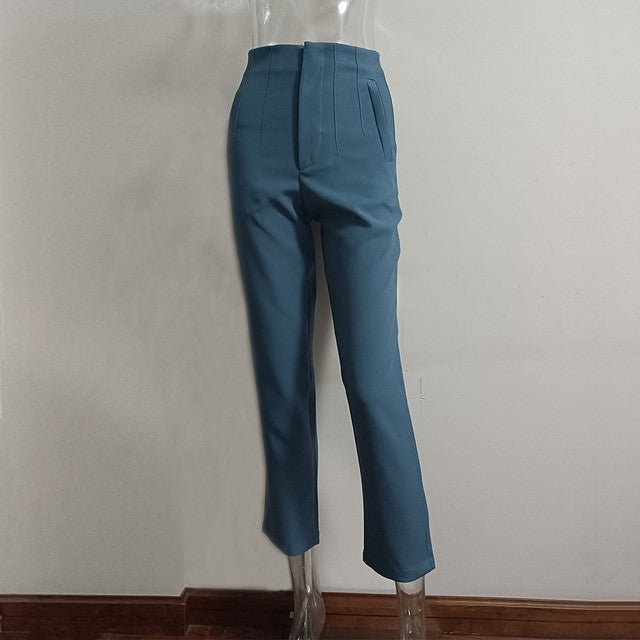 Women's High-Waisted Straight Leg Pants