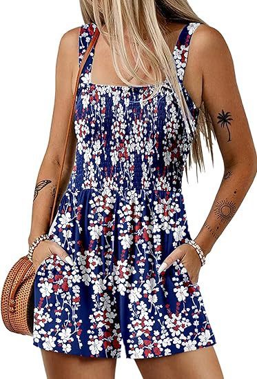 🌺 Floral Print Sleeveless Beach Jumpsuit