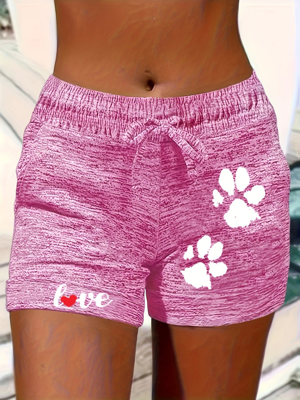 Women's Printed Elastic Waist Cropped Shorts With Pockets