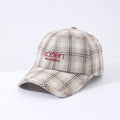 Women's Striped Checkered Embroidered Baseball Cap – 4 Colors