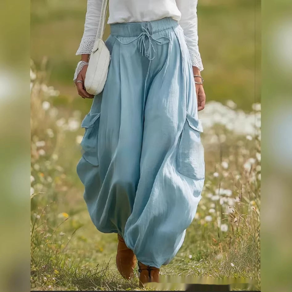 Drawstring Elastic Waist Loose-Fit Casual Trousers | 5 Colors