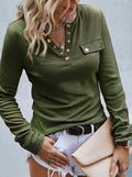 Knitted Buttoned Long Sleeve Pullover — Autumn & Winter Knitwear