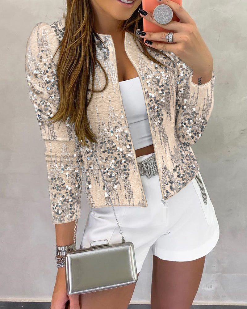 Women’s Sequined Zip-Up Jacket